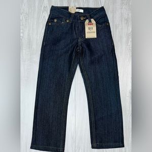 Levi’s 511 SLIM fit dark wash denim jeans   adjustable waist NWT  6 7x regular